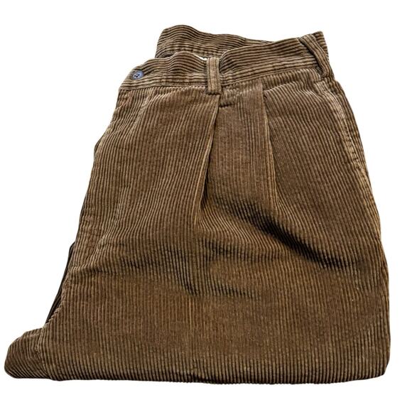 Jos. A Bank Corduroy Pants Men's 34x32 Tan Brown Pleated Cotton Cuffed Trousers - Picture 7 of 7